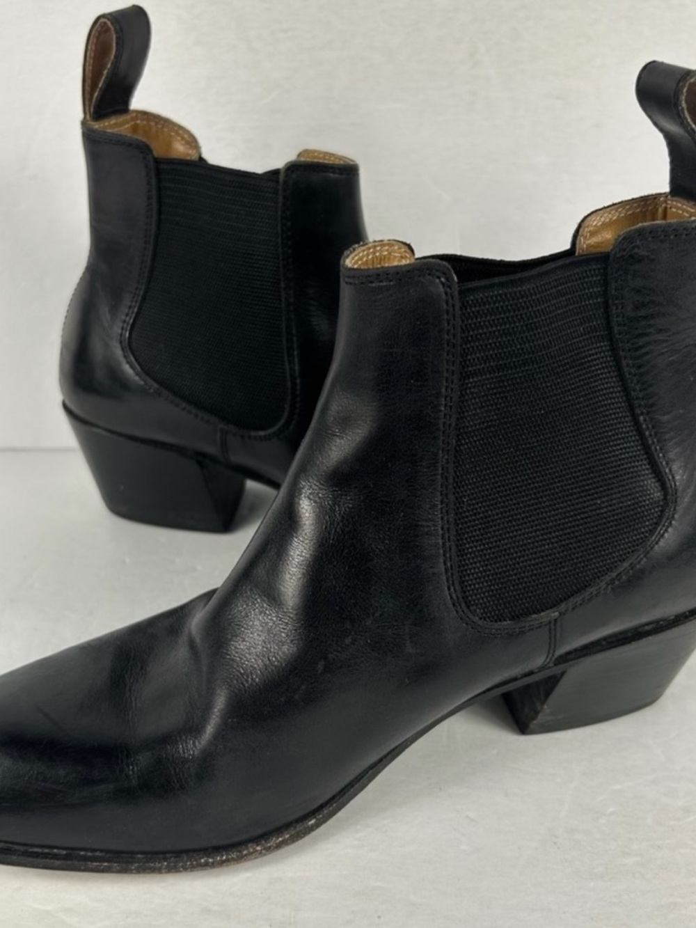 John Fluevog Black Leather Chelsea Ankle Boots